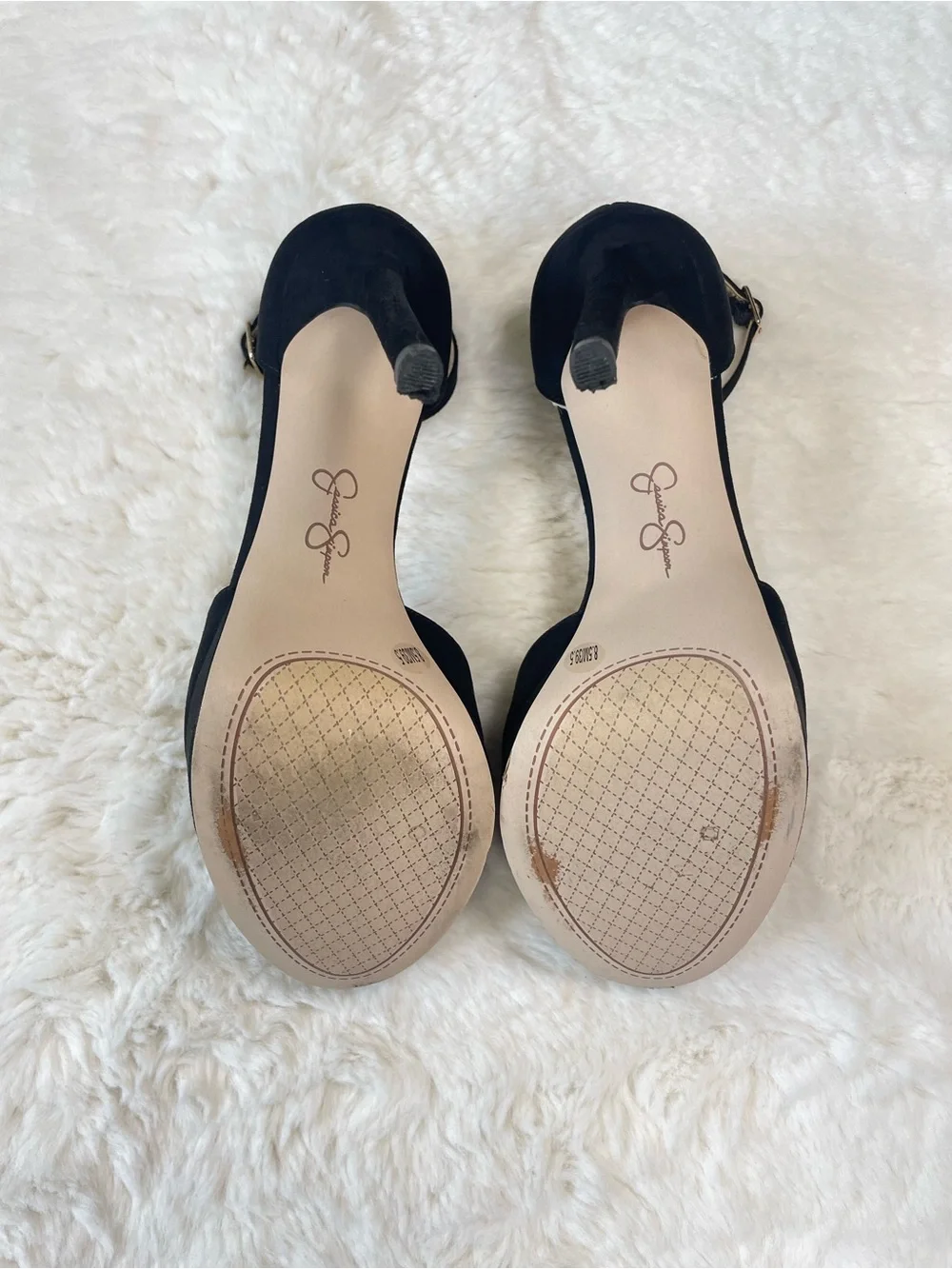 Jessica Simpson Sohilea Black Suede Ankle-Strap Platform Heels Size 8.5M